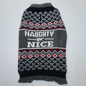 D5 NEW Size M Naughty Nice Dog Sweater Beagle Standard Poodle 20-50 lbs 17"